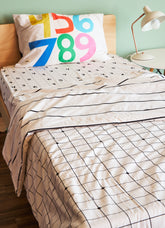 Kit Cama Completo Solteiro - Grid Bolinhas
